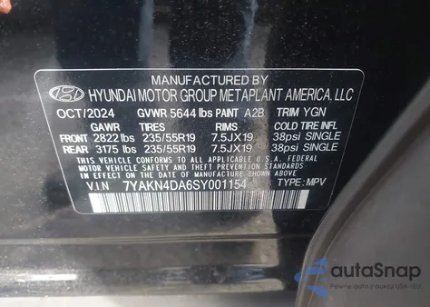 2025 Hyundai Ioniq 5 Sel from USA, damaged, VIN 7YAKN4DA6SY001154